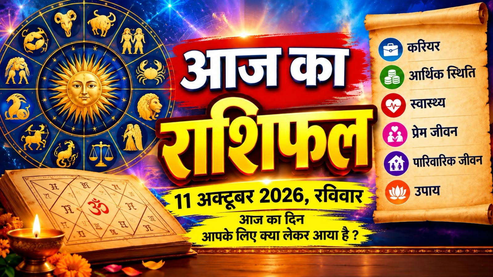 आज का राशिफल, 11 अक्टूबर 2026, शनिवार
